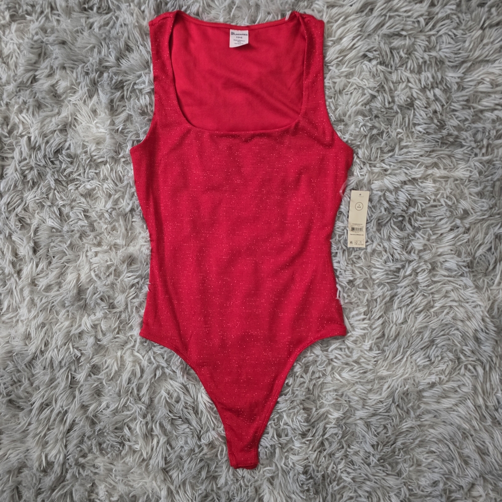 NWT No Boundaries Square Neck Shimmer Bodysuit - Size Small